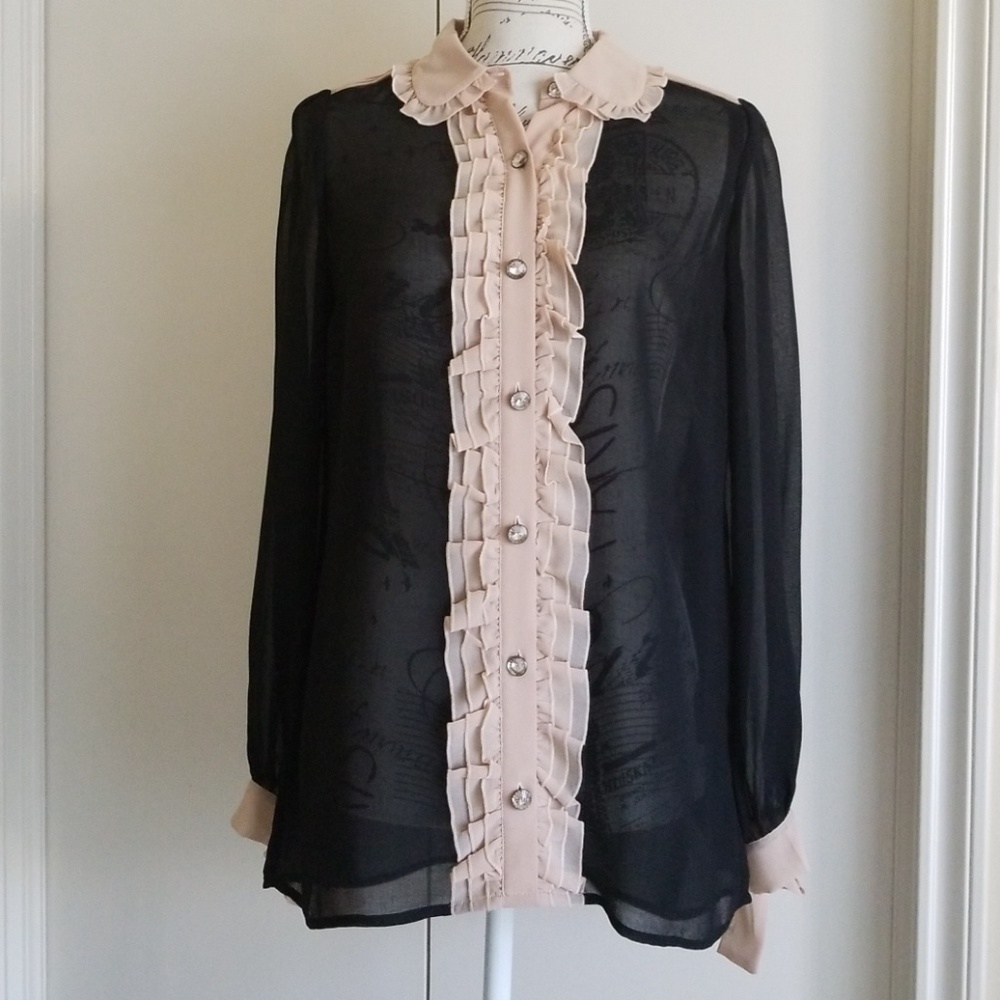 "Twelve by Twelve Los Angeles" Sheer Blouse